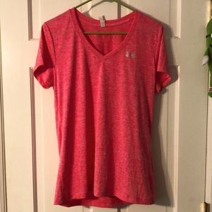 Ladies M Hot Pink Under Armour Activewear T-shirt